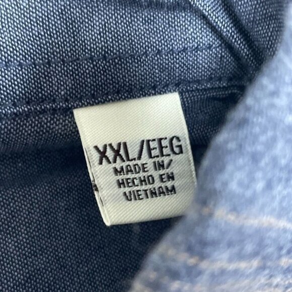 Weatherproof Vintage Plaid Button-Up Shirt XXL Blue/White a0980 - Picture 4 of 8